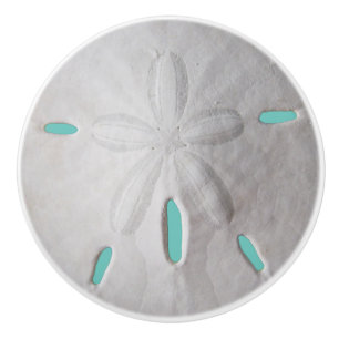 Bouton De Porte En Céramique Sable dollar océan plage été turquoise blanc coco
