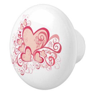 Bouton De Porte En Céramique Saint Valentin Knob