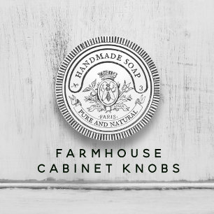 Bouton De Porte En Céramique Salle de bain Vintage blanche avec savon artisanal