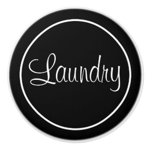Bouton De Porte En Céramique Salle de blanchisserie noire Céramique Knob