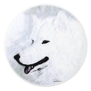 Bouton De Porte En Céramique Samoyed