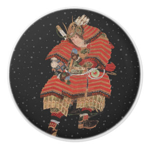 Bouton De Porte En Céramique Samurai Warrior Art japonais Vintage