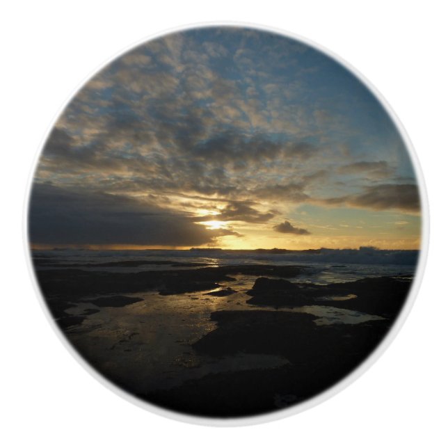 Bouton De Porte En Céramique San Diego Sunset III Superbe paysage californien (Devant)