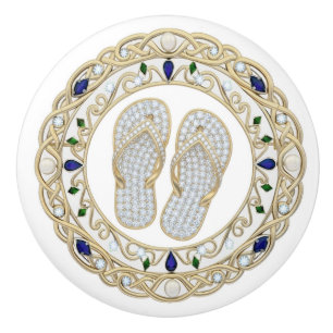 Bouton De Porte En Céramique Sandales à bascule en cristal doré 2Dgraphic
