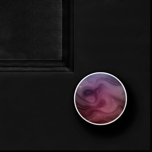 Bouton De Porte En Céramique Sangria Strata | Moody Pink and Purple Luxe Agate (Créateur téléchargé)