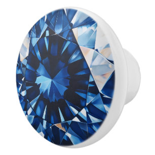 Bouton De Porte En Céramique Sapphire Crystal Motif