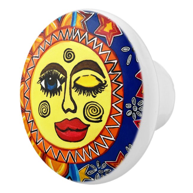Bouton De Porte En Céramique Sassy Sun Ceramic Knob (Droite)
