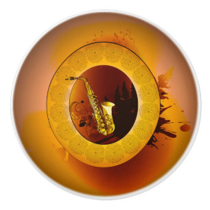 Bouton De Porte En Céramique Saxophone