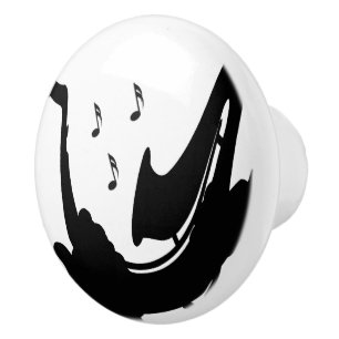 Bouton De Porte En Céramique Saxophone surréaliste