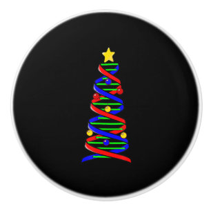 Bouton De Porte En Céramique Science de la vie des arbres de Noël de l'ADN de