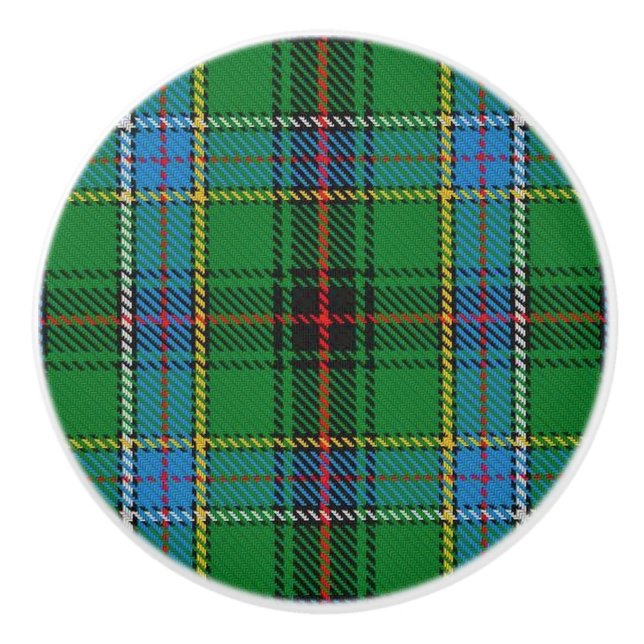 Bouton De Porte En Céramique Scottish Grandeur Clan Duncan Tartan Plaid (Devant)