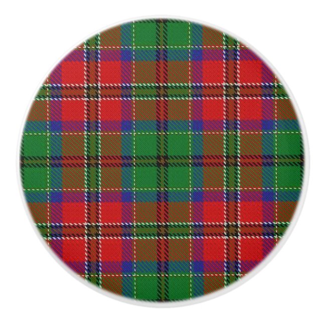 Bouton De Porte En Céramique Scottish Grandeur Clan MacCulloch Tartan Plaid (Devant)