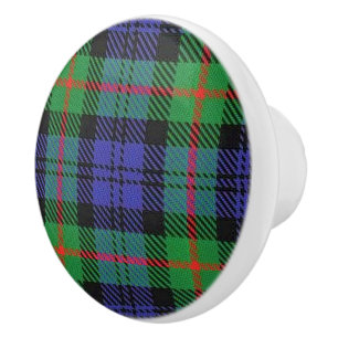Bouton De Porte En Céramique Scottish Grandeur Clan Murray Tartan Plaid