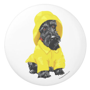 Bouton De Porte En Céramique Scottish Terrier Knobs