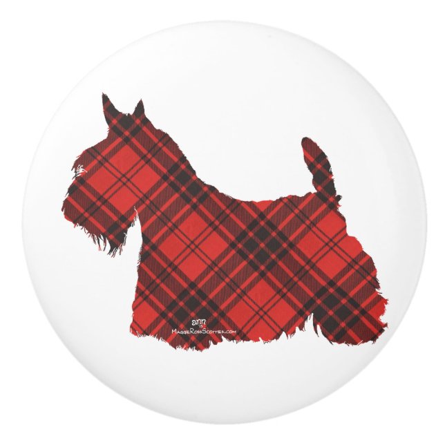 Bouton De Porte En Céramique Scottish Terrier Knobs (Devant)