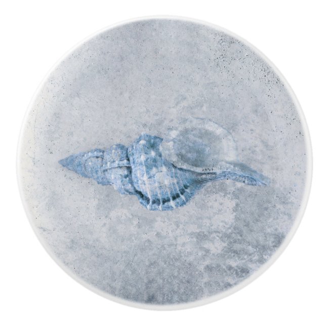 Bouton De Porte En Céramique Sea Shell Blue Antique Vintage Ocean Beach Texture (Devant)