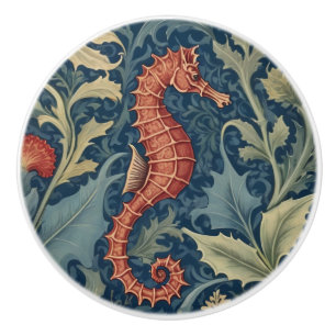 Bouton De Porte En Céramique Seahorse William Morris style R Sea Ocean Marine M