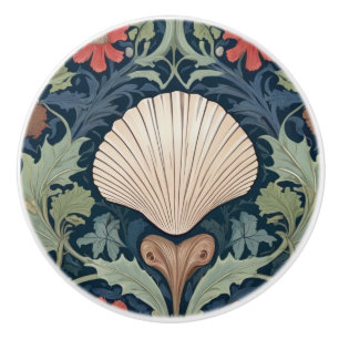 Bouton De Porte En Céramique Seashell William Morris style océan thème fleuri