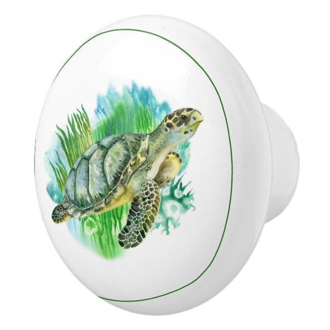 Bouton De Porte En Céramique Seaturtle (Droite)