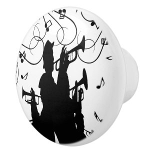 Bouton De Porte En Céramique Section de cuivres Trompette Jazz Musique