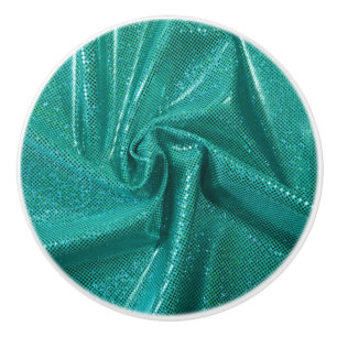 Bouton De Porte En Céramique Séquin brillant look vert turquoise