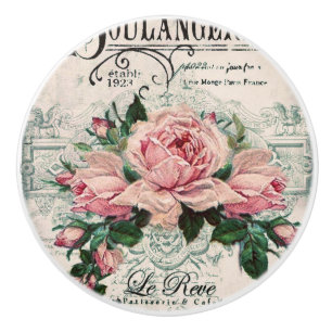 Bouton De Porte En Céramique shabby chic, découpage, victorien, français chic,