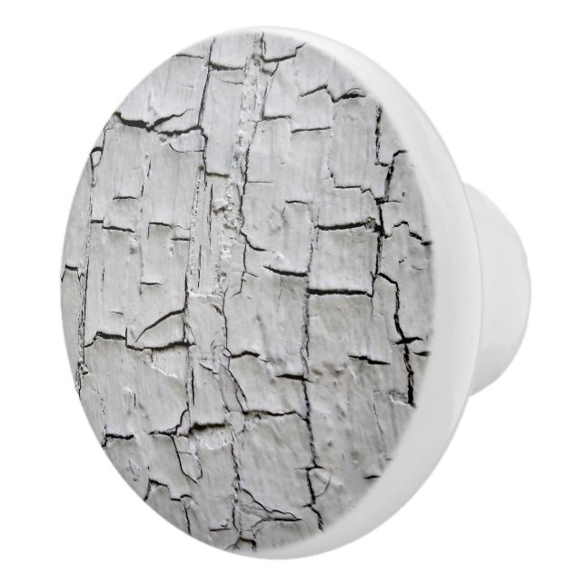 Bouton De Porte En Céramique Shabby Chic Rustique Pays Gris Tissu Distressé (Droite)