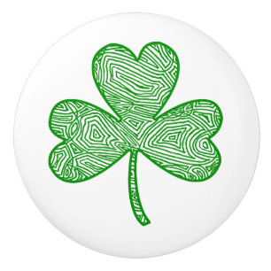 Bouton De Porte En Céramique Shamrock