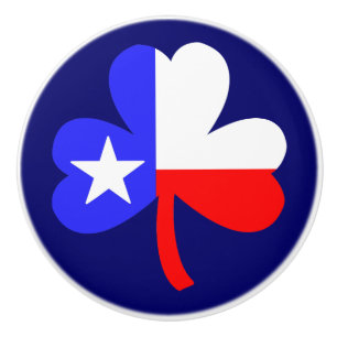 Bouton De Porte En Céramique Shamrock du Texas