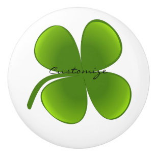 Bouton De Porte En Céramique Shamrocks de la Saint Patrick Thunder_Cove