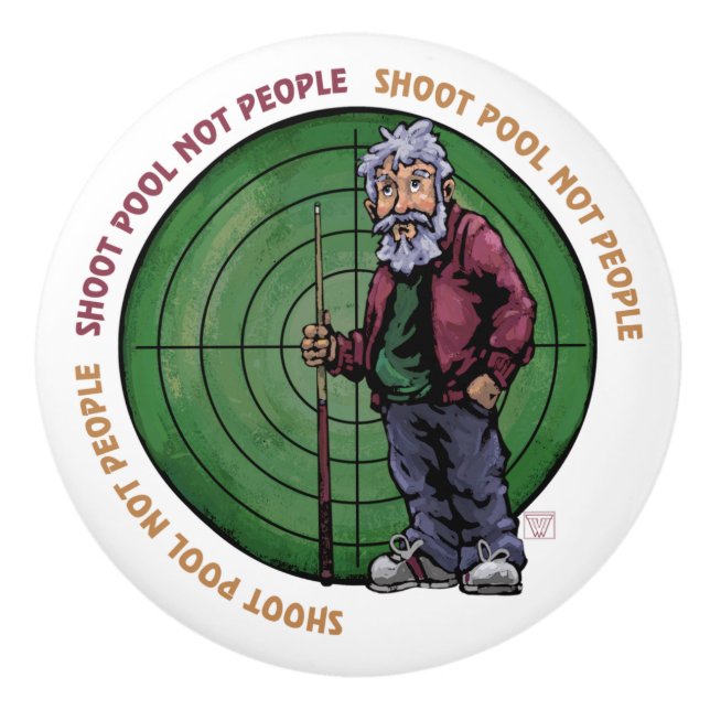 Bouton De Porte En Céramique Shoot pool Not People (Devant)