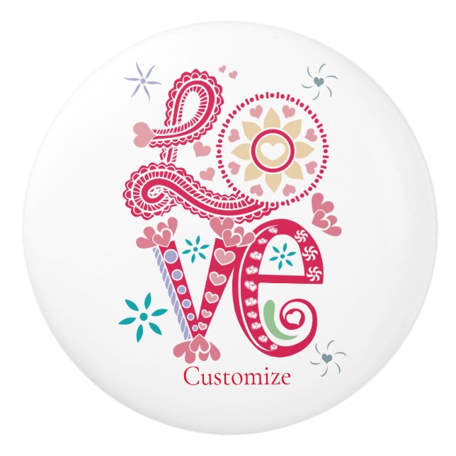 Bouton De Porte En Céramique SIGNE D'AMOUR Super Hippie Thunder_Cove (Devant)