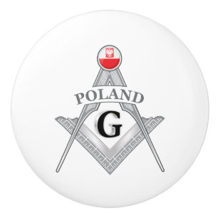 Bouton De Porte En Céramique signe de franc-maçonnerie Pologne