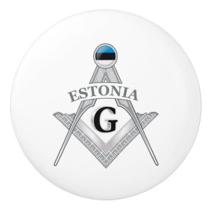 Bouton De Porte En Céramique Signe de la franc-maçonnerie estonienne