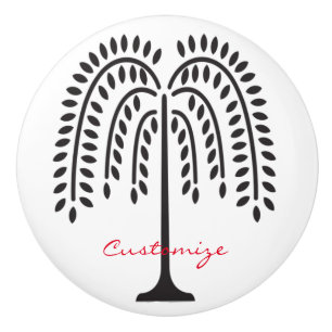 Bouton De Porte En Céramique Silhouette de Willow en pleurs Thunder_Cove