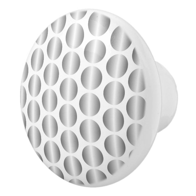 Bouton De Porte En Céramique Silver Polka Dot Design (Droite)