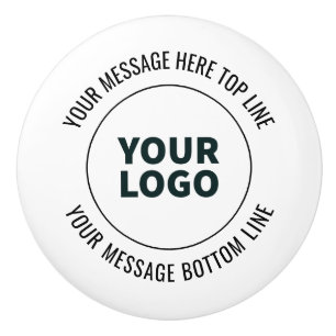 Bouton De Porte En Céramique Simple à remplacer par votre logo ou image