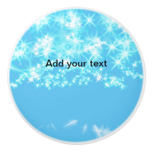 Bouton De Porte En Céramique Simple ciel bleu paillettes scintillement étoiles