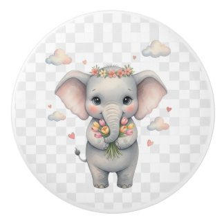 Bouton De Porte En Céramique Simple green watercolor abstract add logo text min