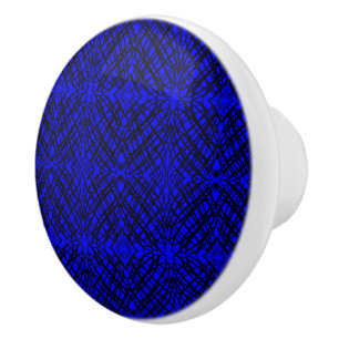 Bouton De Porte En Céramique Simple Gribouillis   Carrelage Miroir   Bleu  