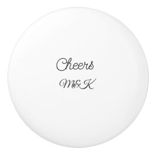 Bouton De Porte En Céramique Simple minimal ajouter nom acclamations couple nom
