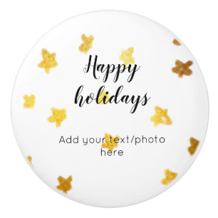 Bouton De Porte En Céramique simple minimal ajoutez votre texte photo joyeuses