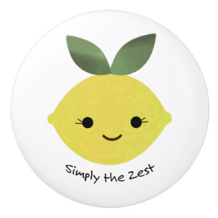 Bouton De Porte En Céramique Simplement le Zest Cute Kawaii Lemon