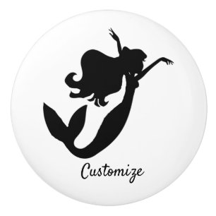 Bouton De Porte En Céramique Sirène à bord noir/blanc Thunder_Cove