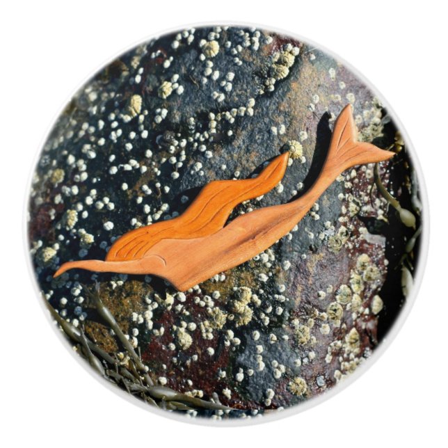 Bouton De Porte En Céramique sirène de plongée sous-marine (Devant)