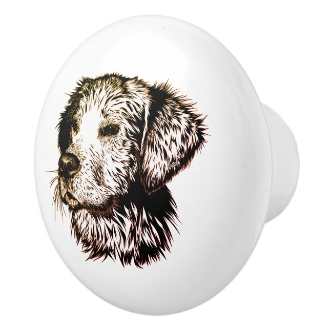 Bouton De Porte En Céramique Sketch Brown (Droite)