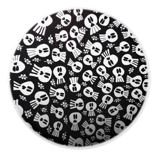 Bouton De Porte En Céramique Skulls-ceramic pull drawer (Devant)
