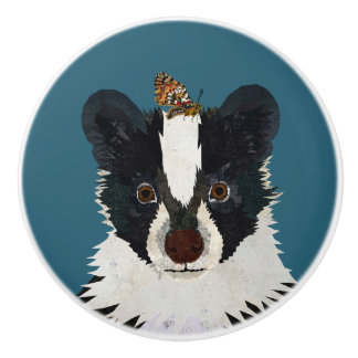 BOUTON DE PORTE EN CÉRAMIQUE SKUNK & BUTTERFLY