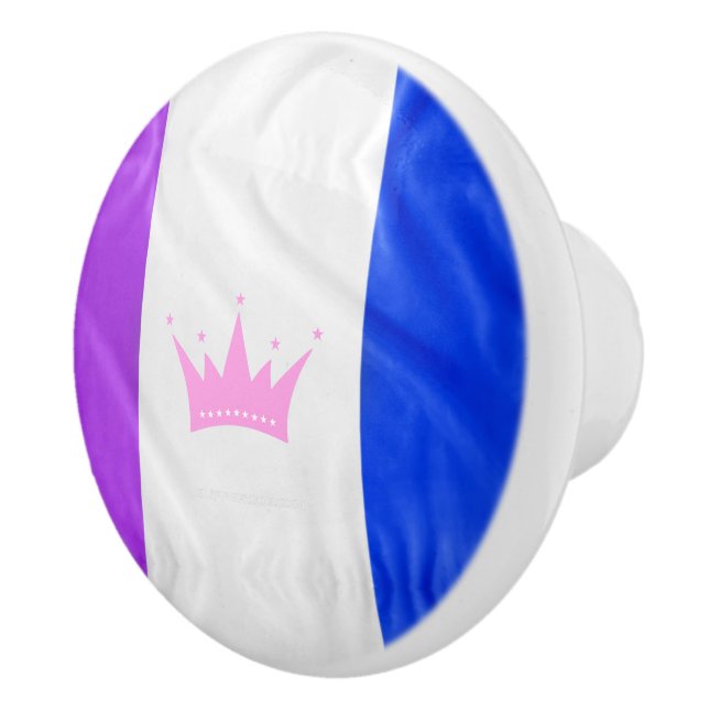 Bouton De Porte En Céramique SlipperyJoe drag pride flag purple white blue crow (Droite)