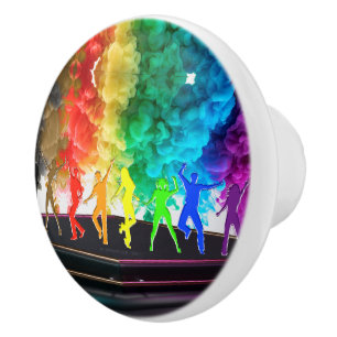 Bouton De Porte En Céramique SlipperyJoe's Dancing Pride Shadows cadeaux gay ar